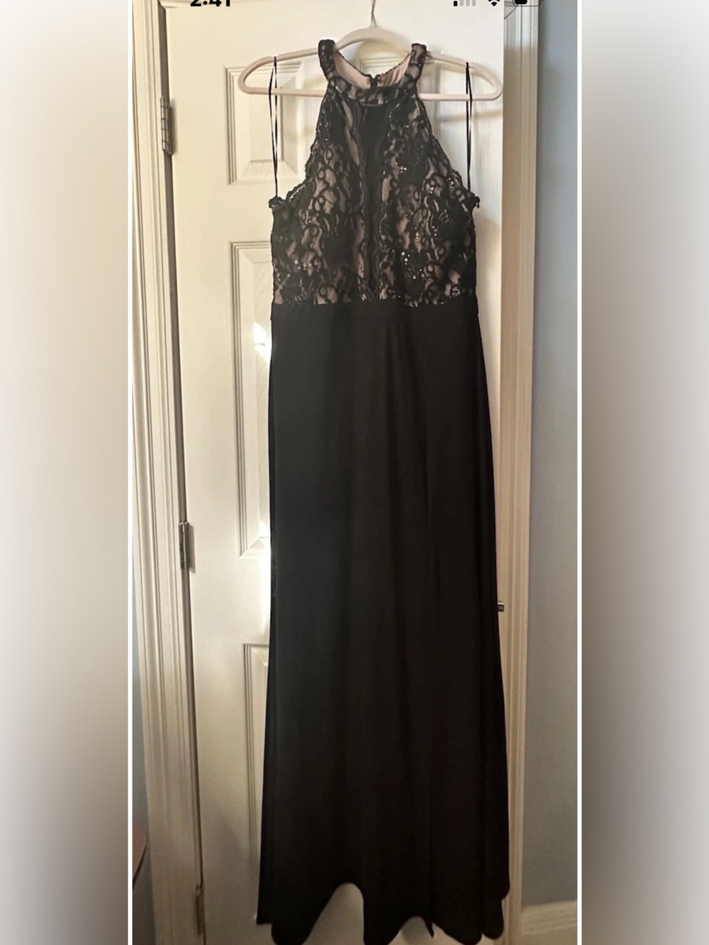 Morgan & Co. Black Lace Bodice Maxi Dress